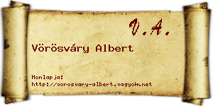Vörösváry Albert névjegykártya