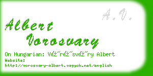 albert vorosvary business card